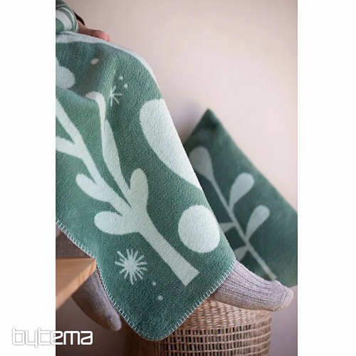 Blanket DF SAVONA FOLKLORE FLOWERS GREEN