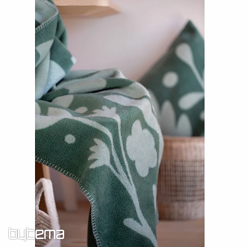 Blanket DF SAVONA FOLKLORE FLOWERS GREEN