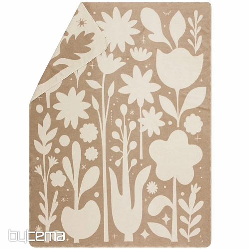 Blanket DF SAVONA FOLKLORE FLOWERS ECRU