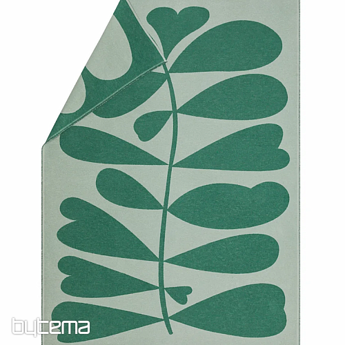 Blanket DF LUCA LARGE LEAVES GREEN