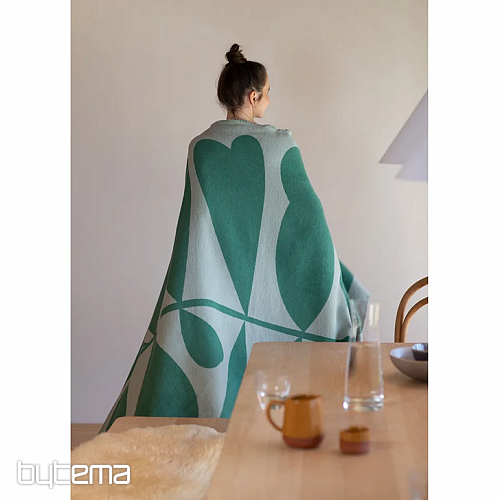 Blanket DF LUCA LARGE LEAVES GREEN