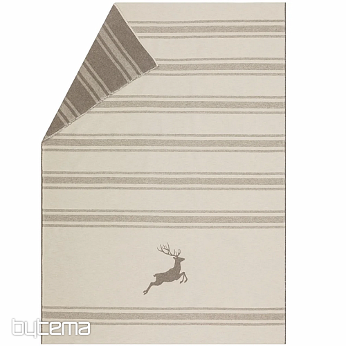 Blanket DF LUCA DEER JUMPING BEIGE