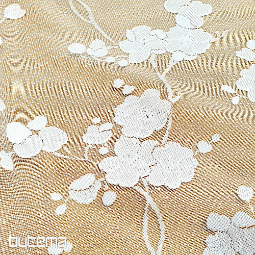 Jacquard curtain GITA WHITE FLOWERS