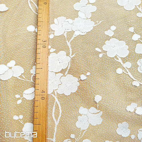Jacquard curtain GITA WHITE FLOWERS