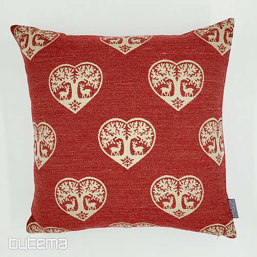 Luxury decorative cover HEART WITH DEER red A