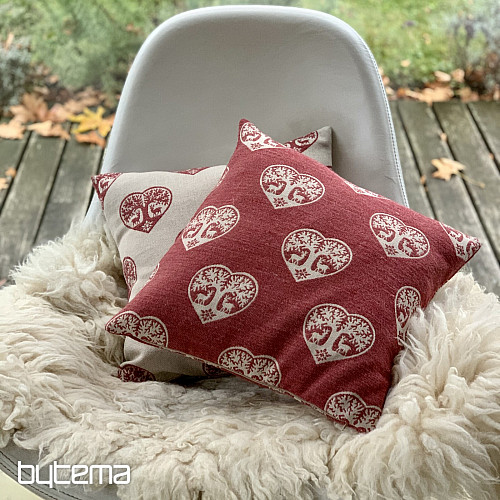 Luxury decorative cover HEART WITH DEER red A