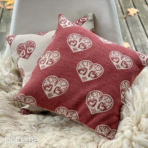 Luxury decorative cover HEART WITH DEER red A