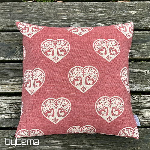 Luxury decorative cover HEART WITH DEER red A