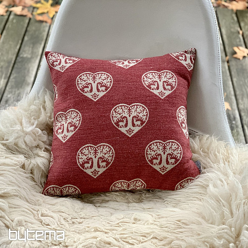 Luxury decorative cover HEART WITH DEER red A