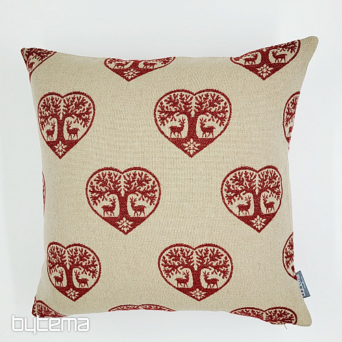 Luxury decorative cover HEART WITH DEER red B