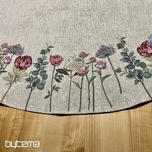 Round tapestry tablecloth FLORES TIME