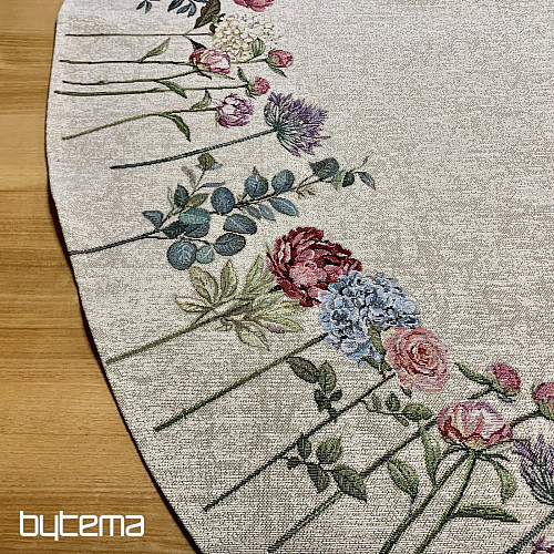 Round tapestry tablecloth FLORES TIME