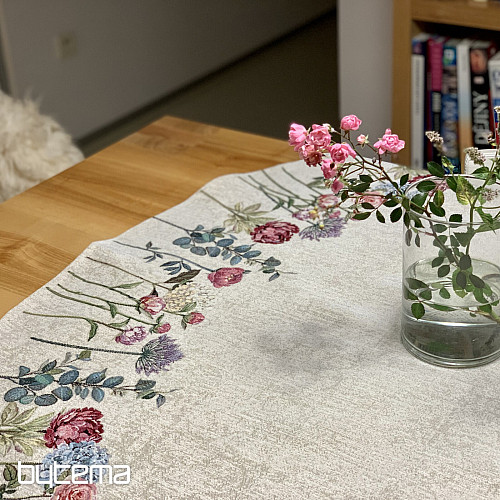Round tapestry tablecloth FLORES TIME