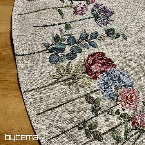Round tapestry tablecloth FLORES TIME