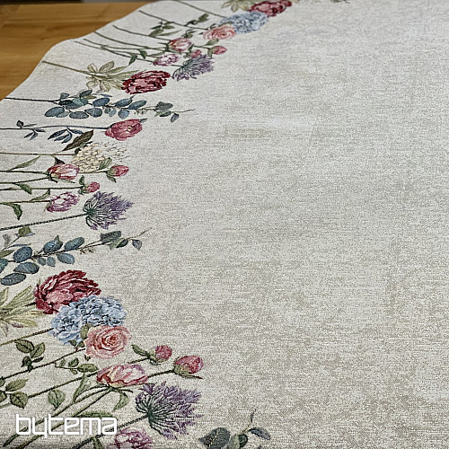 Round tapestry tablecloth FLORES TIME