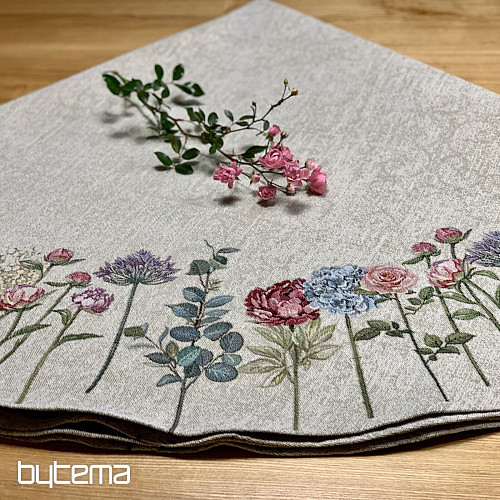 Round tapestry tablecloth FLORES TIME