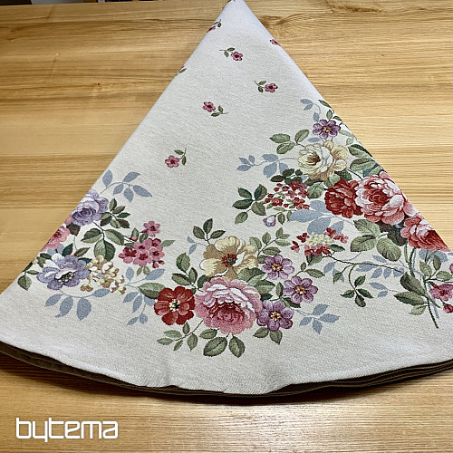 Round tapestry tablecloth FLORES TIME