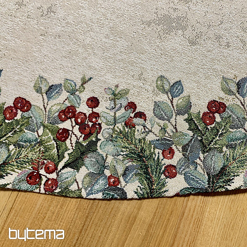 Christmas tapestry tablecloth round CHRISTMAS ROSES