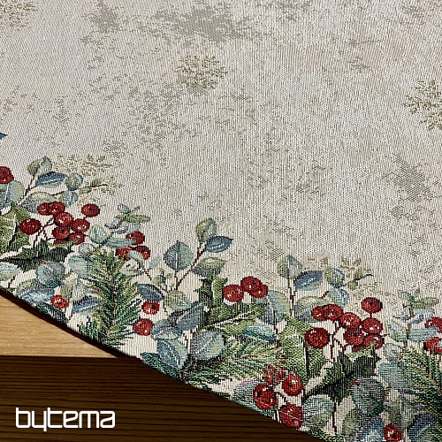 Christmas tapestry tablecloth round CHRISTMAS ROSES