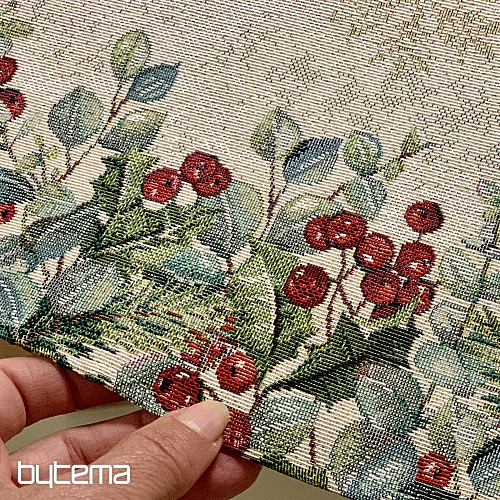 Christmas tapestry tablecloth round CHRISTMAS ROSES