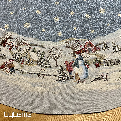 Christmas tapestry tablecloth round JOY OF CHRISTMAS