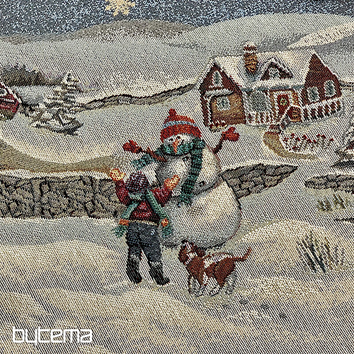 Christmas tapestry tablecloth round JOY OF CHRISTMAS