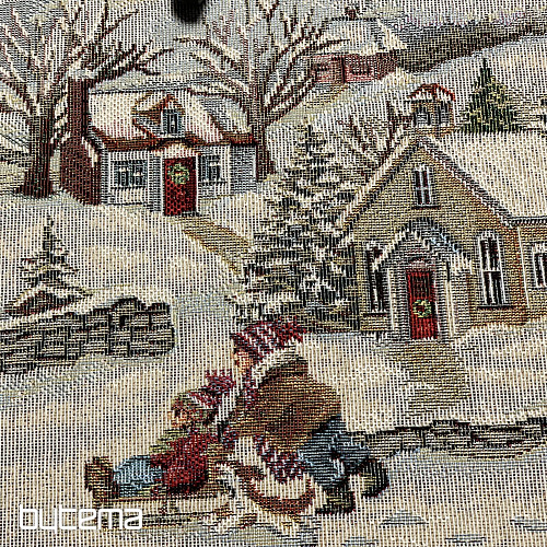 Christmas tapestry tablecloth round JOY OF CHRISTMAS