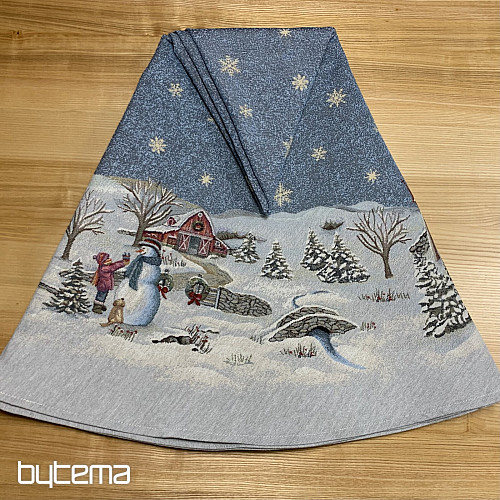 Christmas tapestry tablecloth round JOY OF CHRISTMAS