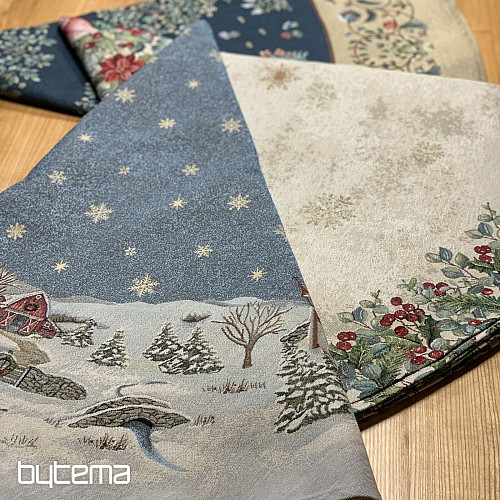 Christmas tapestry tablecloth round JOY OF CHRISTMAS