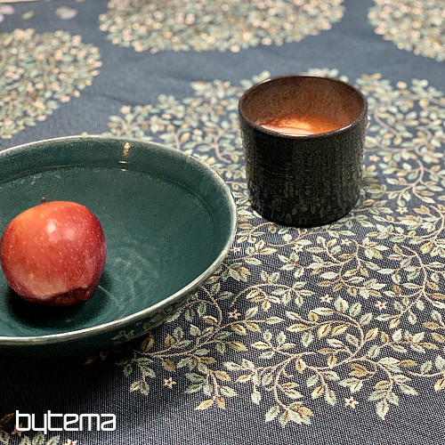 Tapestry tablecloth round TREE OF HAPPINESS blue