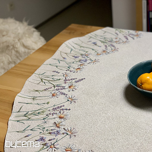 Round tapestry tablecloth SPRING CARESSES