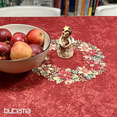 Round tapestry tablecloth STAR RED