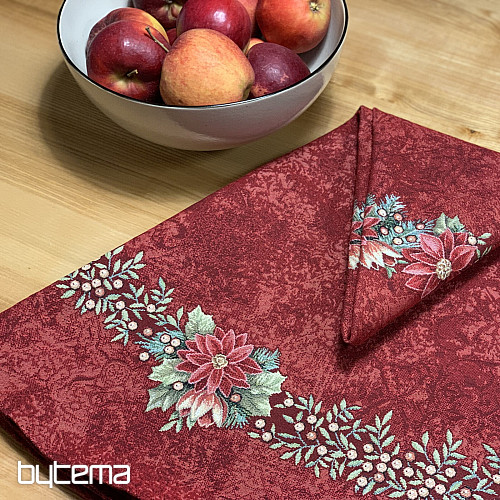 Round tapestry tablecloth STAR RED