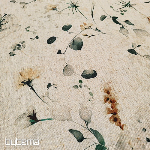 Decorative fabric LATE FLOWERS ochre