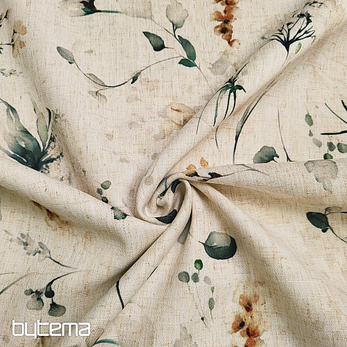 Decorative fabric LATE FLOWERS ochre