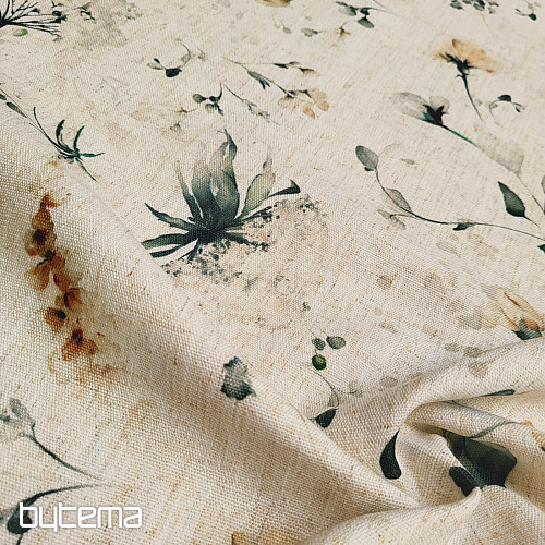 Decorative fabric LATE FLOWERS ochre