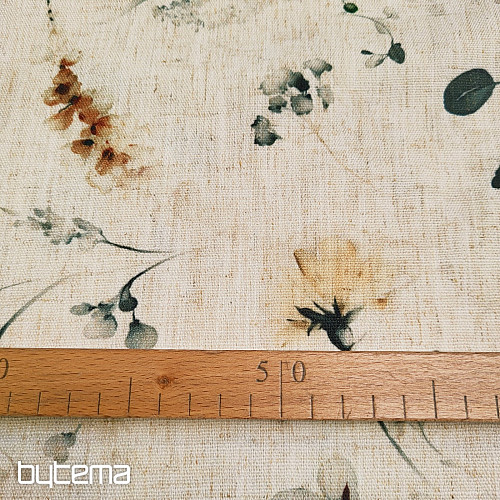 Decorative fabric LATE FLOWERS ochre