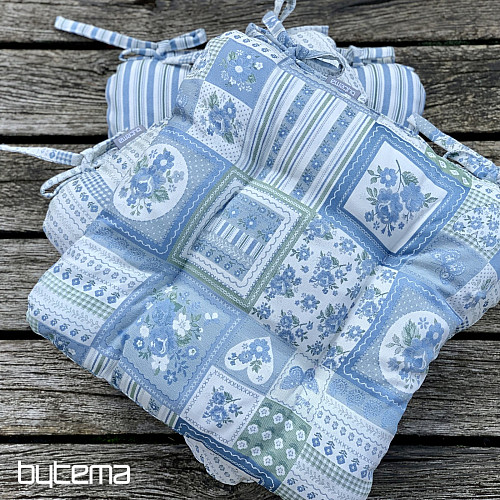 TOSCANA VALERY PATCHWORK CUSHION CUSHION blue