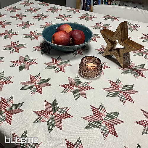 Christmas tablecloth and scarf STAR SHELLEY