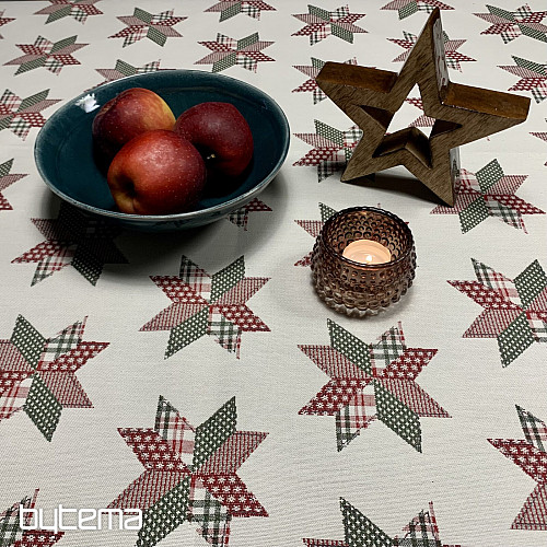 Christmas tablecloth and scarf STAR SHELLEY