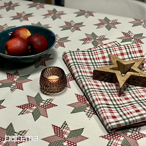 Christmas tablecloth and scarf STAR SHELLEY