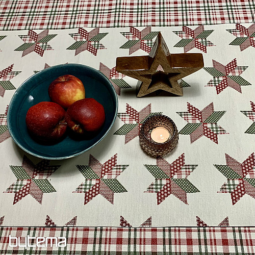 Christmas tablecloth and scarf STAR SHELLEY