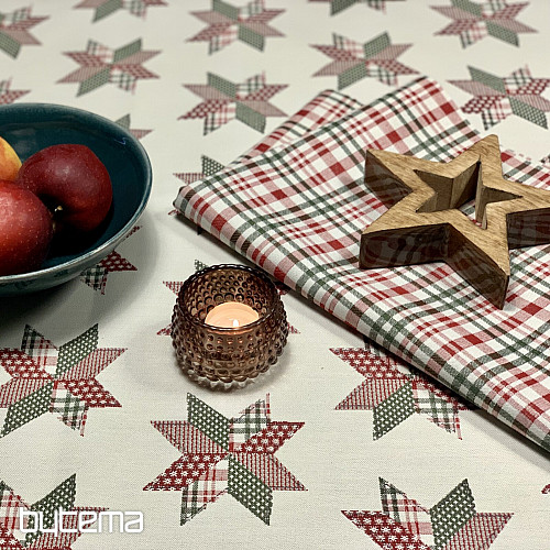 Christmas tablecloth and scarf STAR SHELLEY