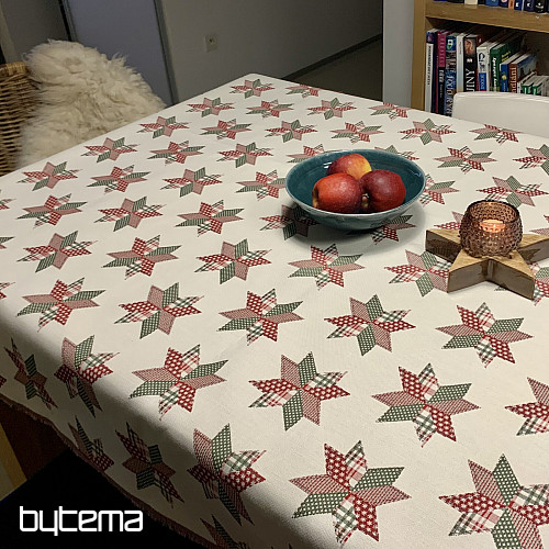 Christmas tablecloth and scarf STAR SHELLEY