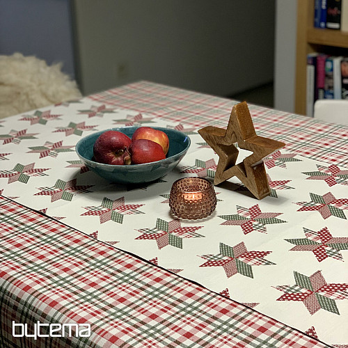 Christmas tablecloth and scarf STAR SHELLEY