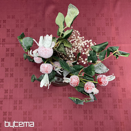 Tablecloth DAMASK flowers burgundy 120x140