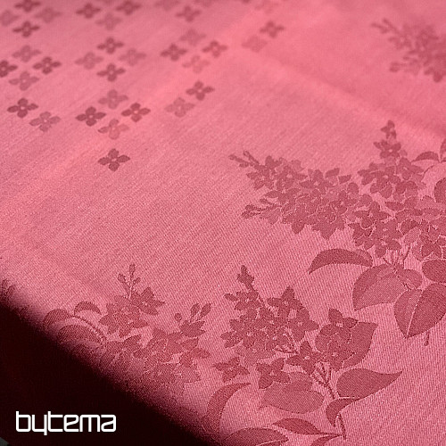 Tablecloth DAMASK flowers burgundy 120x140