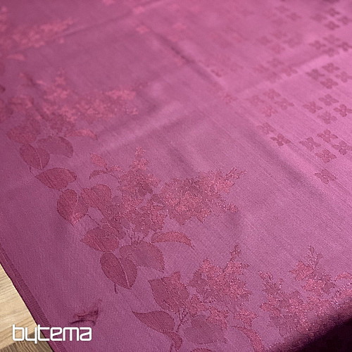 Tablecloth DAMASK flowers burgundy 120x140