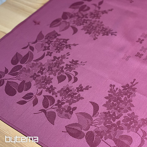 Tablecloth DAMASK flowers burgundy 120x140