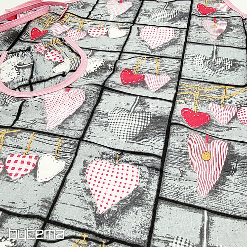 Apron with bib PATCHWORK HEART SEWN